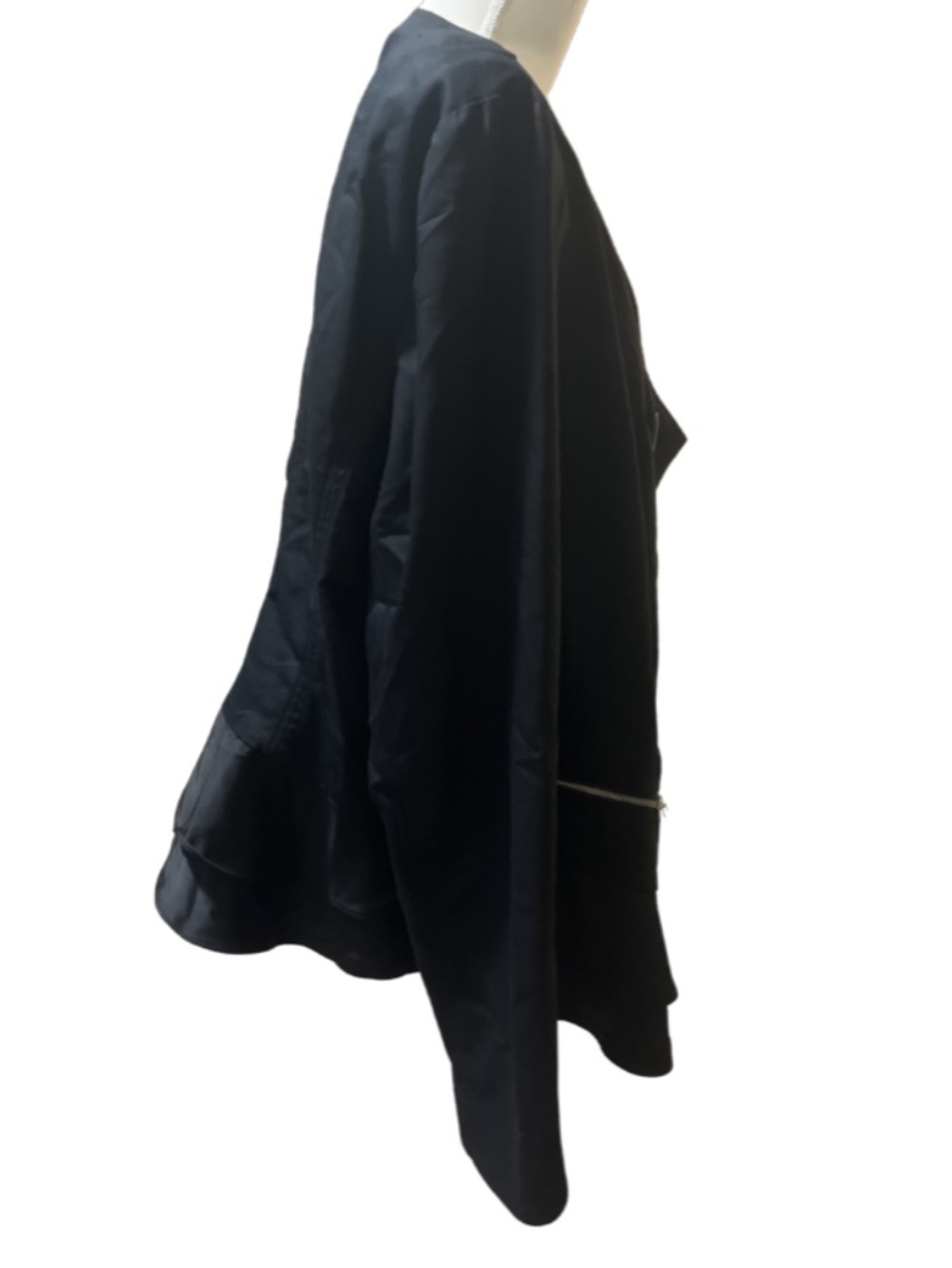 Lane Bryant Asymmetrical Zip Peplum Blazer Moto Jacket Black Plus Size 28 - Picture 3 of 7